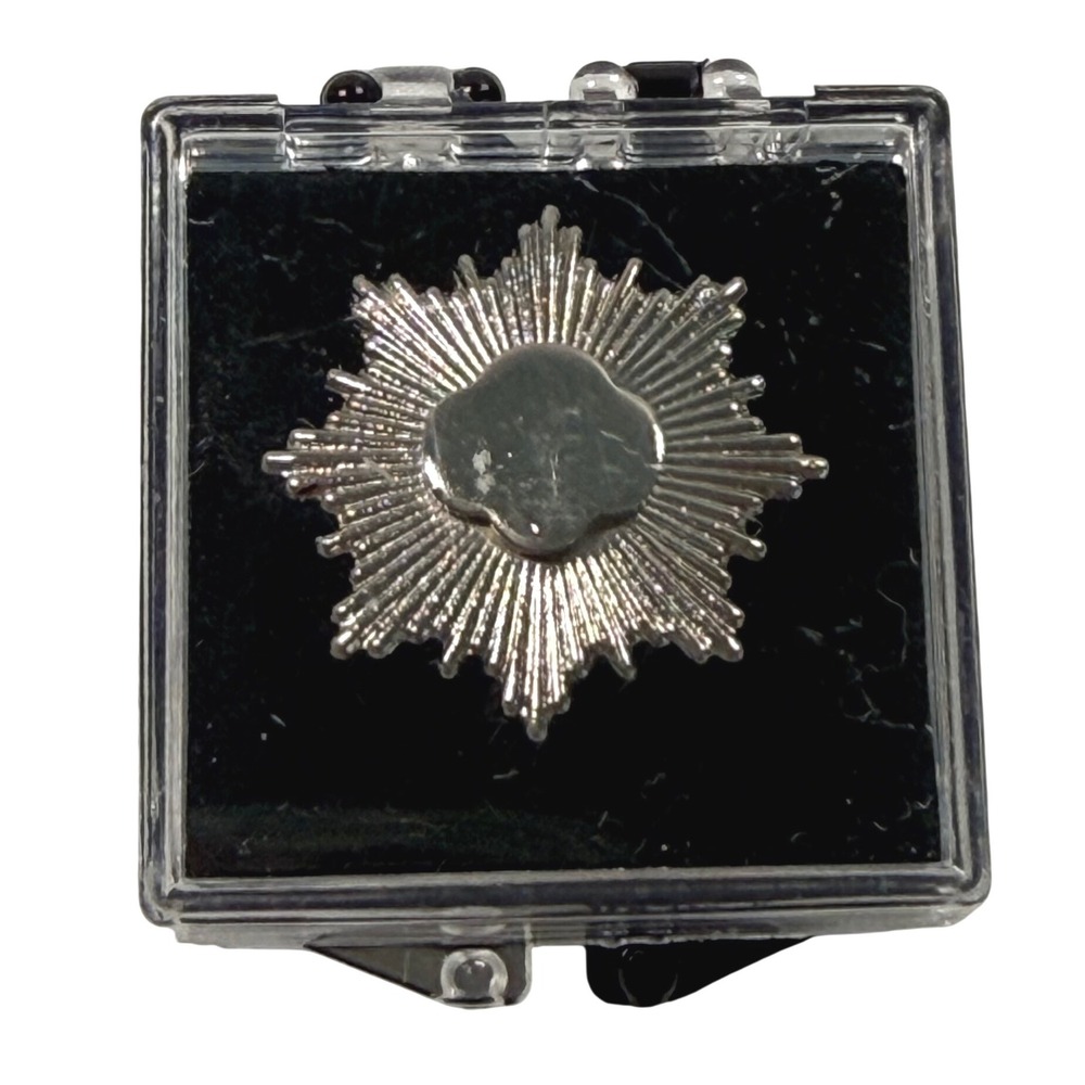 Girl Scouts Silver Award Sunburst Trefoil Pin 9-217 Vintage Scout Memorabilia
